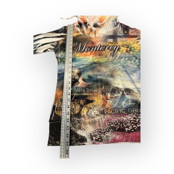 Passion-I Monterey Scenic Print Hooded Sweatshirt Multi Color Size Women M - Picture 7 of 15